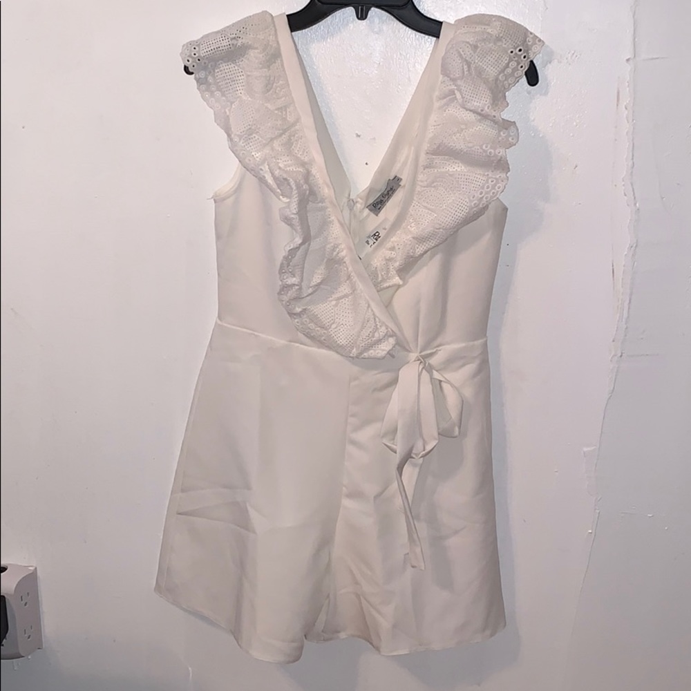 Sophisticated White Deep V-Neck Romper